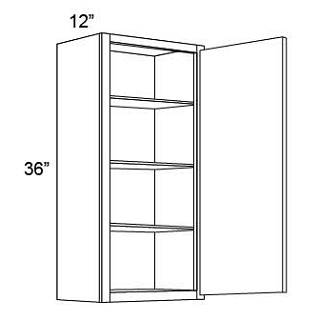 36" HIGH WALL CABINETS- SINGLE DOOR  Shaker Pearl