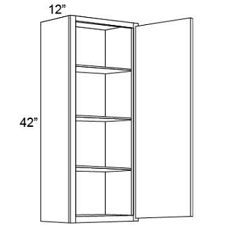 42" HIGH WALL CABINETS- SINGLE DOOR Shaker Pearl