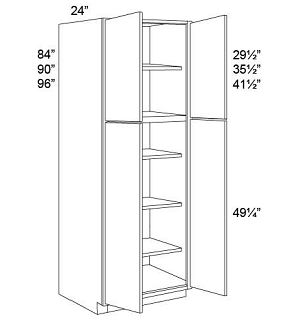 TALL PANTRY - DOUBLE DOOR Shaker Pearl