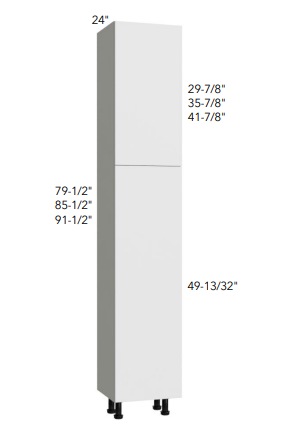 24" DEEP TALL PANTRY - SINGLE DOOR - Bianco Matte