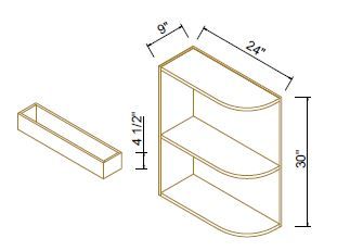 BASE END OPEN SHELF - Newtown Black