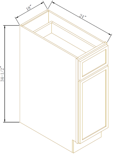 BASE WASTE BASKET CABINET - Newtown White