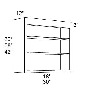 OPEN SHELF WALL CABINETS Fabuwood Galaxy Nickel