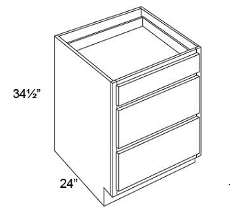 DRAWER BASES- 3 DRAWERS - Shaker Gray 