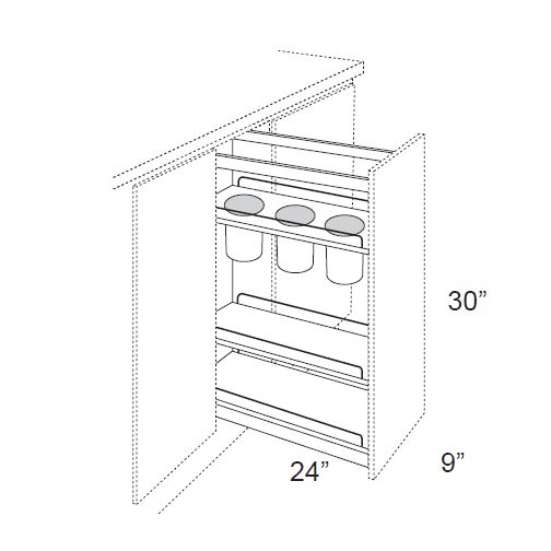 UTENSIL PULL OUT WITHOUT CABINET - Shaker Caramelo