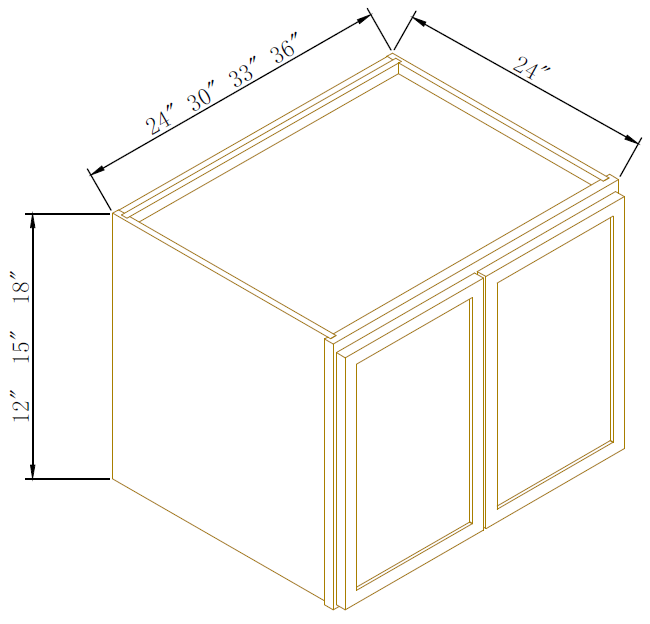 REFRIGERATOR WALL CABINETS - 24" DEEP - Newtown Oak