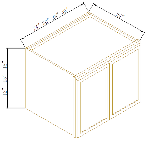 REFRIGERATOR WALL CABINETS - 24" DEEP - Newtown Oak