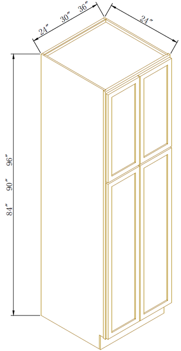 TALL PANTRY - DOUBLE DOOR - Newtown Oak