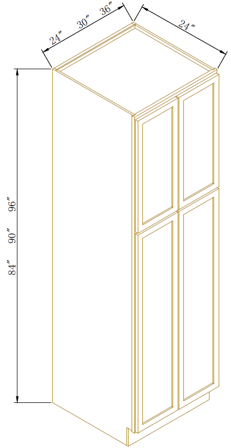 TALL PANTRY - DOUBLE DOOR - Newtown Oak